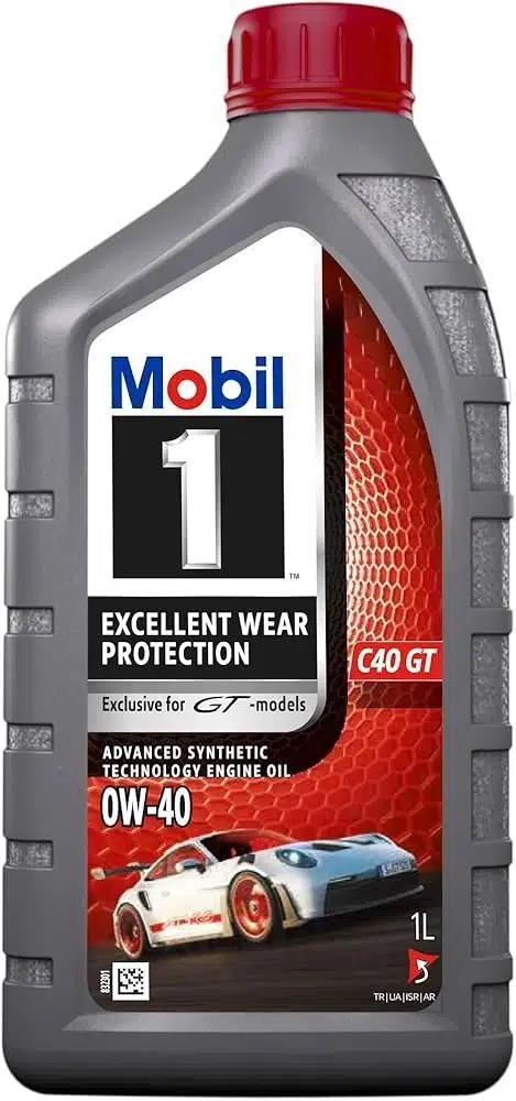 Моторное масло Mobil 1 0W40 C40 GT для GT моделей со спорткаром Porsche.