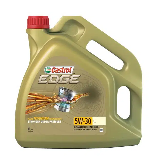 На фото канистра моторного масла Castrol Edge 5W-30 LL синтетическое для двигателя автомобиля.