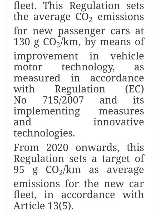 Текст о нормативах выбросов CO2 для новых автомобилей.