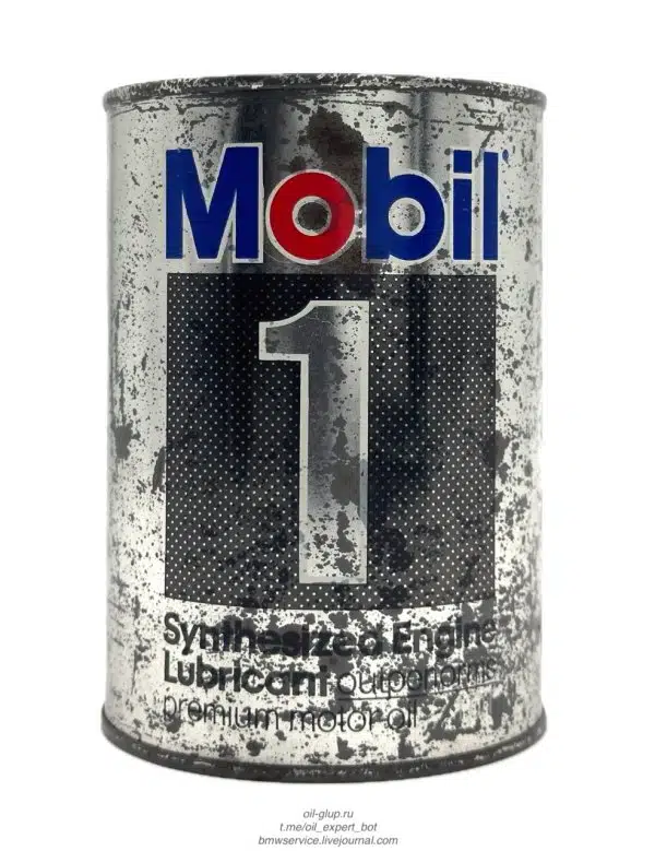 Винтажная банка моторного масла Mobil 1
